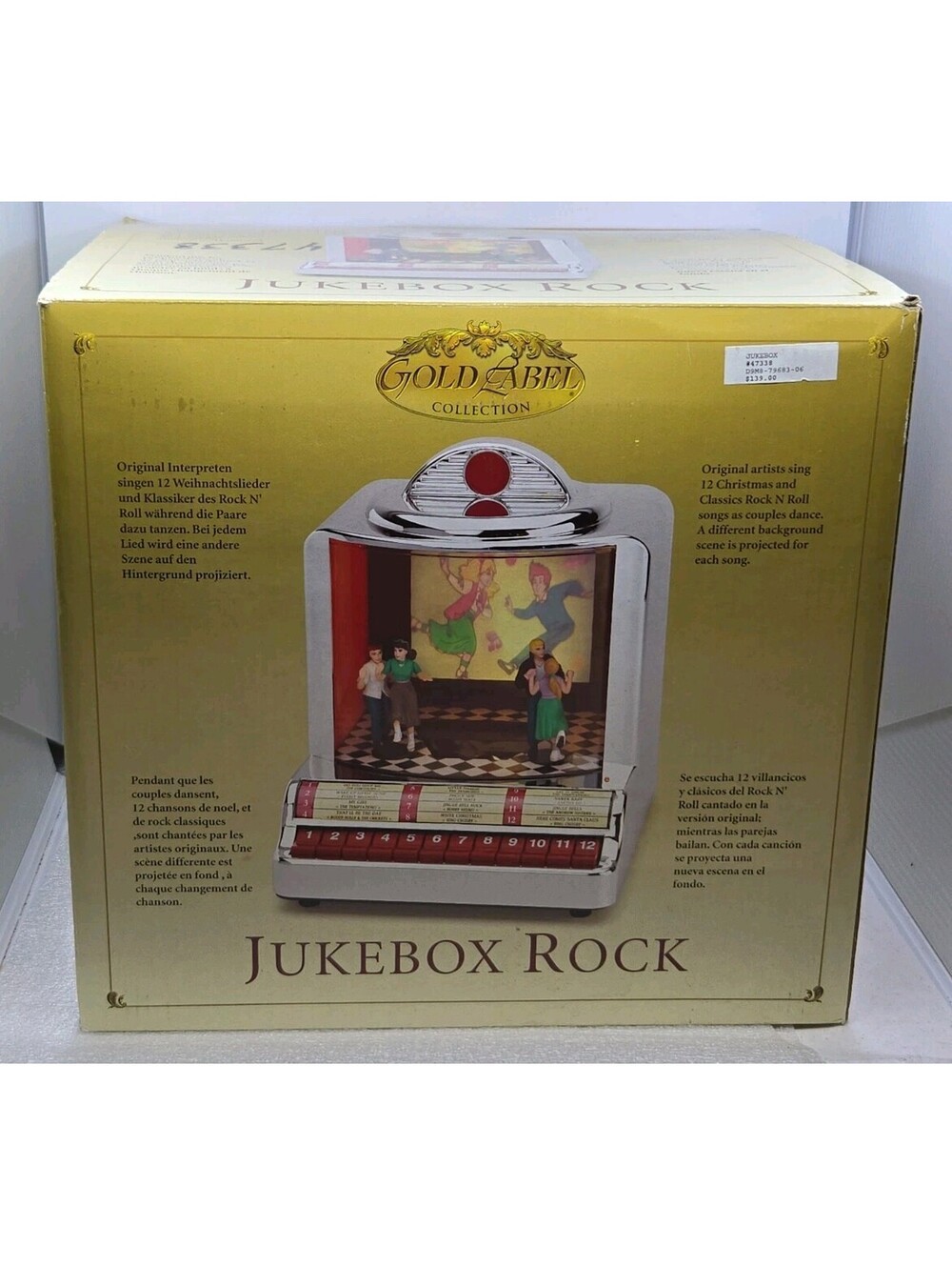 Mr Christmas Gold Label Jukebox Rock Animated Musical Holiday Decor 12 Songs Vtg